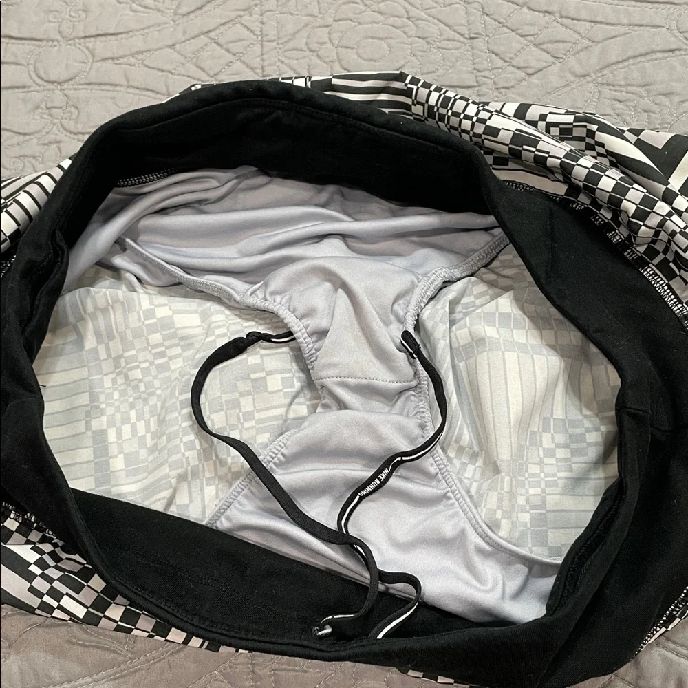 Nike Black and White Geometric Athletic Shorts